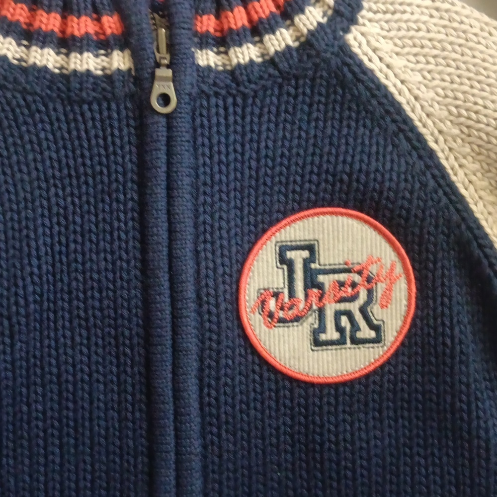Lands End zip-up varsity sweater - Picture 2 of 4